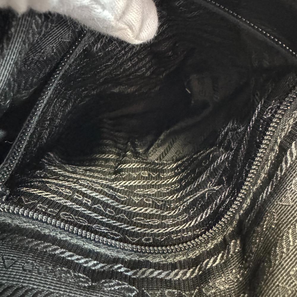 PRADA Triangle With logo Nylon Shoulder Bag black Nylon Used