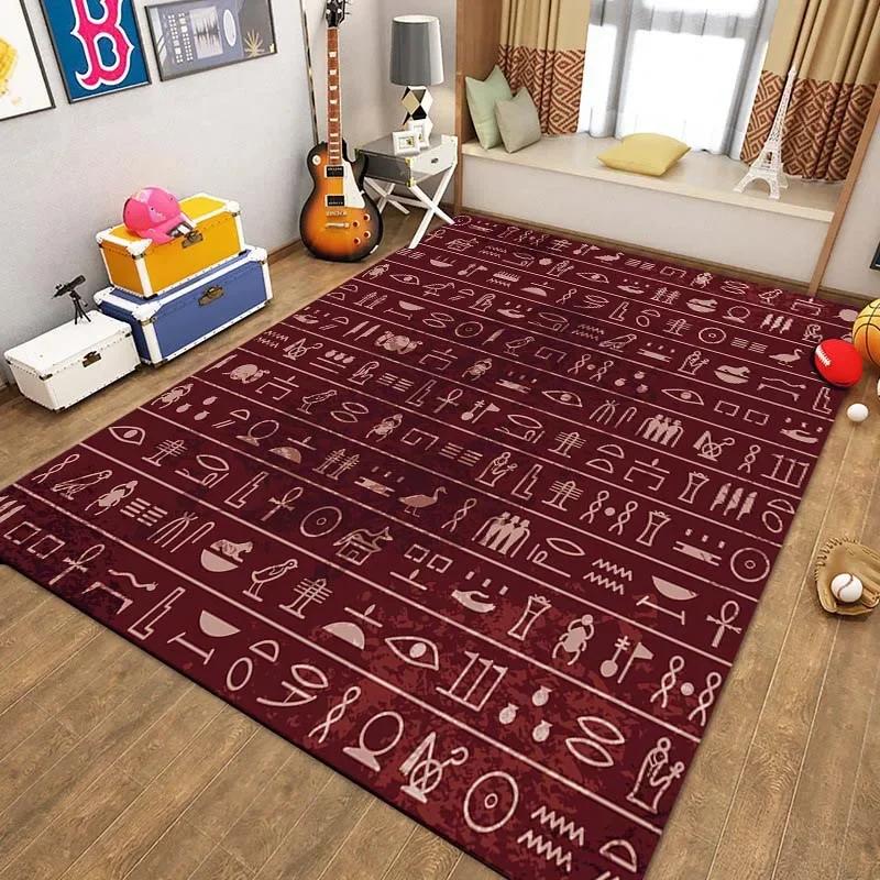 Ägyptische Pharaonische Malerei Teppiche für Schlafzimmer Heimdeko Altes Ägypten Gott Katze Anubis Teppich Fußmatten für Wohnzimmer Rutschfest