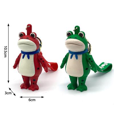Novelty Funny Simulation Small Frog Keychain Pendant Creative Cute Press Salute Frogs Toy Keychain Backpack Decoration Gifts