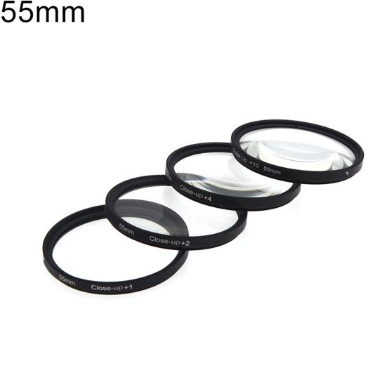 4Pcs 37-82mm +1 +2 +4 +10 Optical Glass SLR Camera Macro Lens Close-up Filters