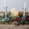 Christmas New Year Table Decoration Leaf Candlestick Wreath Party Home Table Decor Artificial Leave Candle Ring Garland