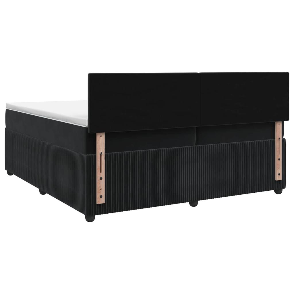 Box Spring Bed with Mattress Black 200 X 200 Cm Velvet