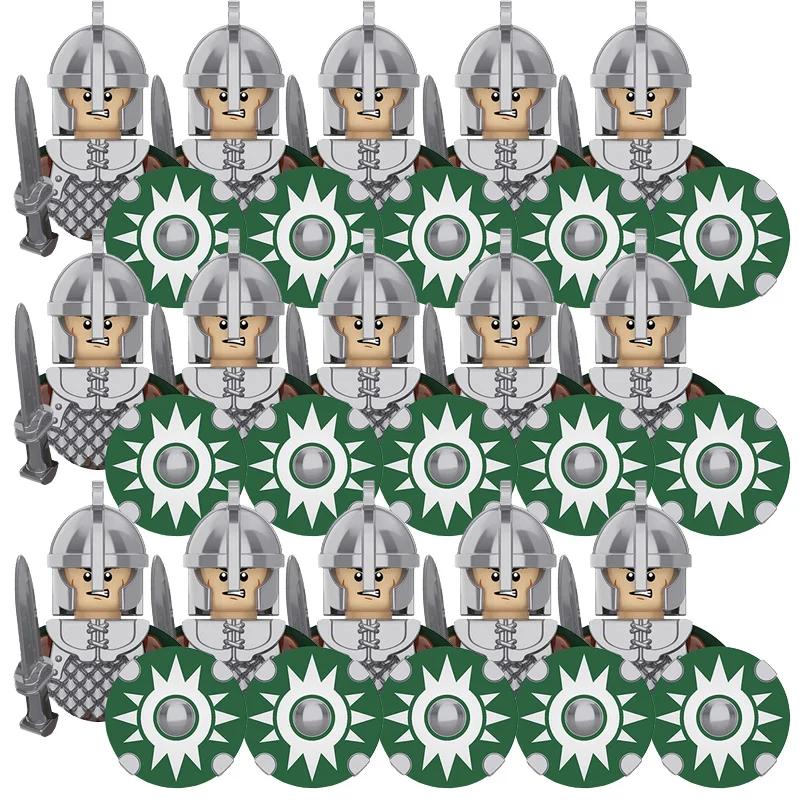 Średniowiecze Seria Władca Pierścieni Królewska Gwardia Rycerzy Lohan Starożytni Łucznicy Figurki Żołnierzy Klocki Zabawki dla Dzieci