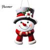 Family Christmas Home Decor Wooden Hanging Pendant, Snowman/Santa Claus/Gnome Ornament with Decorative Craft Pieces Hemp Rope for Indoor Outdoor