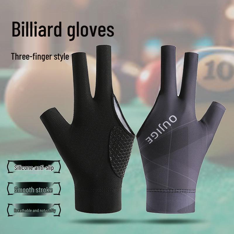 Breathable Non-Slip 3-Finger Billiard Glove - Wear-Resistant, Single Pack