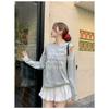 Autumn and Winter New Style Korean Design Bow Hollow Off-shoulder Letter Print Long-sleeved Off-shoulder Sweatshirt for Women