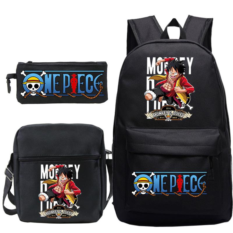 School Bag Large Capacity, Junior High School Students, Primary School Students, School Bag Three-Piece Set, Backpack, Messenger Bag, Stationery Bag Three-piece set
