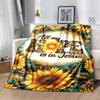 1pc Hope Jesus Floral Flannel Blanket Soft Warm Throw Blanket for Bedroom Living Room Bed Travel Camping Picnic Gift. M072201188