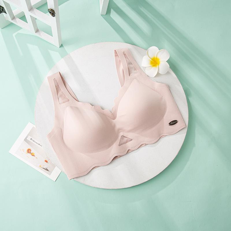 

Большой размер нижнее белье из ледяного шелка бесшовное тонкое цельное без стальных пластин ультратонкое покрытие бюстгальтера M розовый