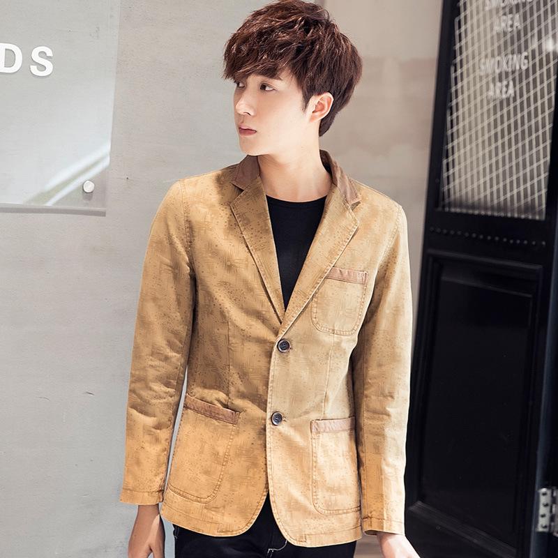 

Мужские пиджаки, весенние и осенние узкие джинсовые вещи в корейском стиле, универсальные повседневные пиджаки, элегантные мужские костюмы с лацканами 3XL