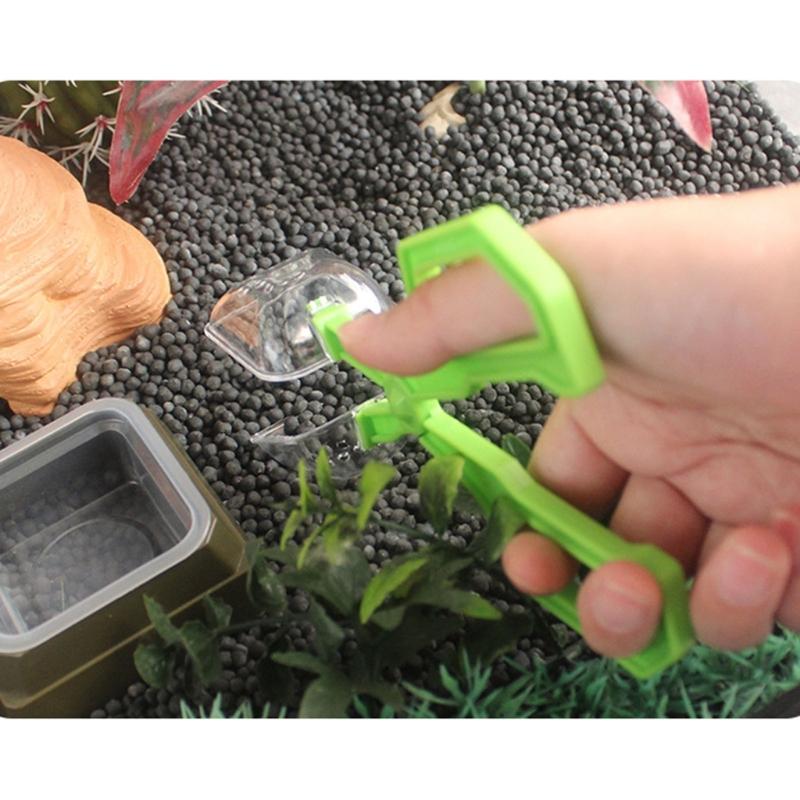 Plastic Insect Capture Tongs For Reptiles Care Feeder Pliers Clear Ergonomic Tool Gentle Feeding Solution Easy Cleaning