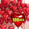 10-100 pezzi Palloncini in Foil a Forma di Cuore Matrimonio Compleanno Proposta di Matrimonio Decorazioni per Feste Palloncini ad Aria in Foglio di Alluminio Globos