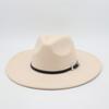 Flat Edge Jazz Hat, Men'S And Women'S Felt Hat, European And American Hat 9.5 Large Brim, High-End Hat, Elegant Foreign Trade Cross-Border Top Hat