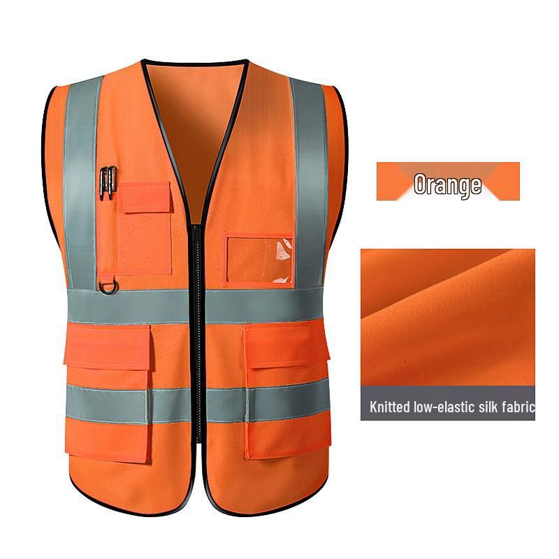 Multi-Pocket Reflective Safety Vest for Construction and Traffic Duty