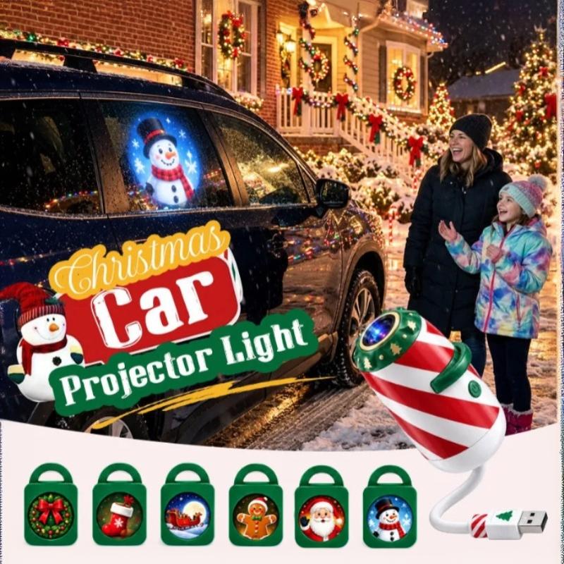 Usb Christmas Projector Light 6/12/24 Patterns Flexible Led Xmas Projection Lamp For Car Bedroom Party Decor
