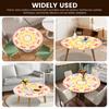 Round Tablecloth Polyester Waterproof Table Cloth with Elastic Band Decorative Printing Tablecloth for Dining Table Protection