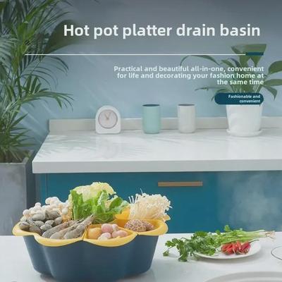 Drehbarer Multifunktionaler Hot Pot & Gemüseteller mit Abtropfkorb