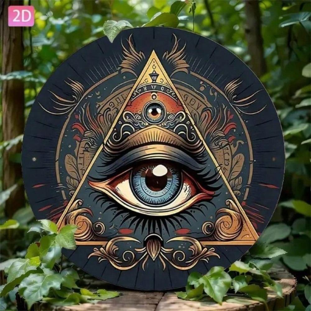 Vintage Retro Metal Sign Evil Eye Fatima Hand Wall Decor Home Bar Garage 20x20cm