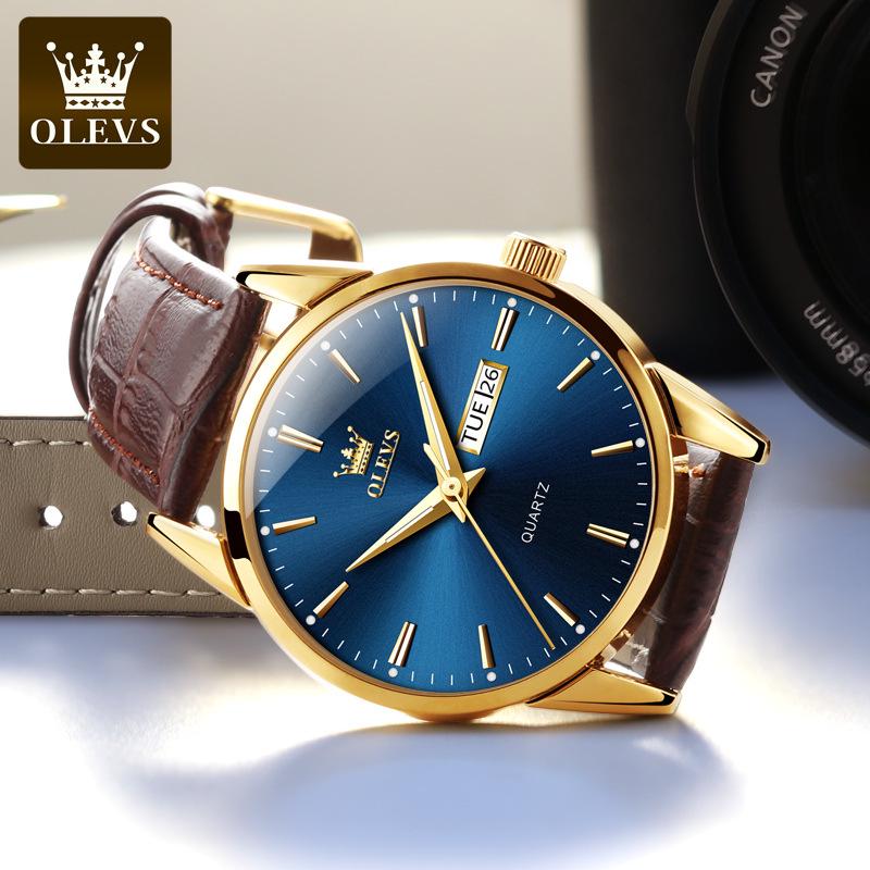OLEVS Dual Calendar Waterproof Couple Women's Watch - Non-Mechanical