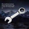 6/8/10/12/15mm CR-V Steel Stubby Ratcheting Combination Wrench Dual-use Reversible Spanner Mini Plum Blossom Hand Spanner