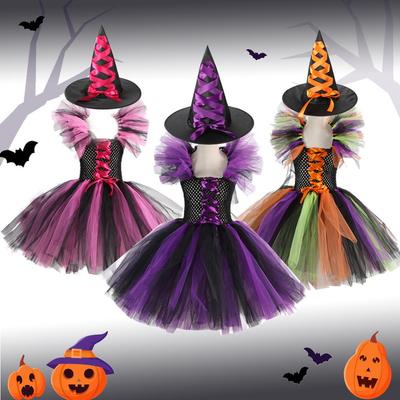 2025 Trending Kids' Witch Tutu Halloween Masquerade Costume Skirt