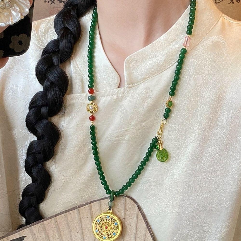 

Exquisite Pearl Beaded Necklaces Lucky Bag Vintage Sweater Chain New Chinese Pearl Nceklace Hanfu Style B