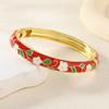 Floral Motifs Cloisonne Bangle Zinc Zinc Zinc Alloy Dropped Glaze Bracelet  Party Jewelry