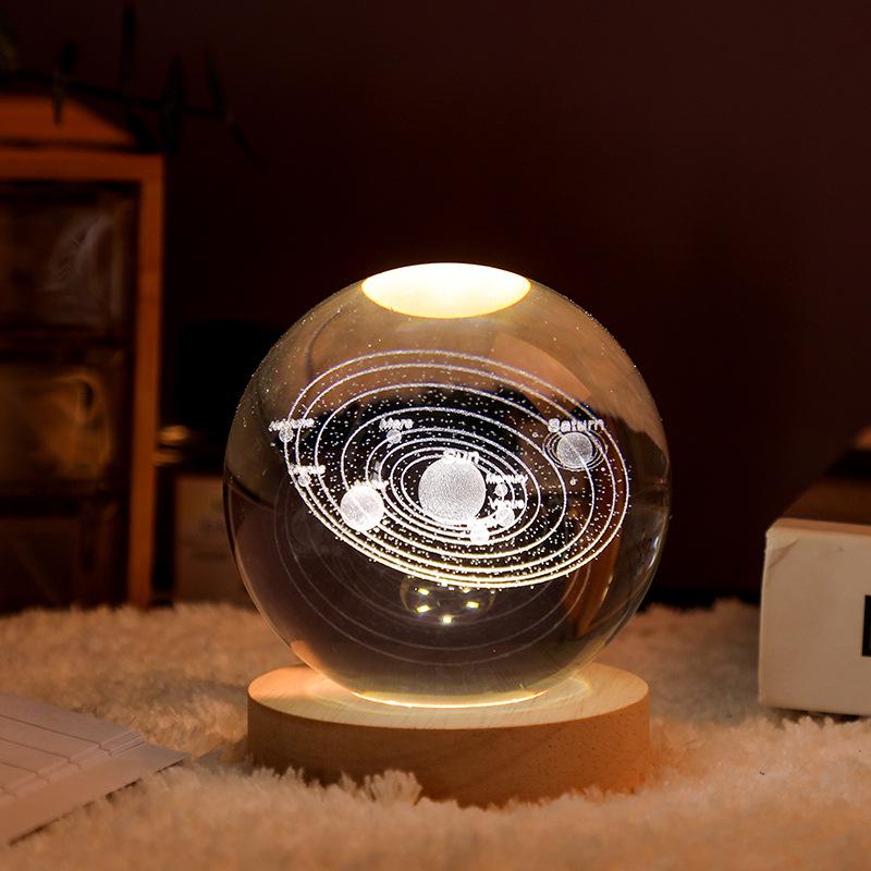 Starry Sky 3D Crystal Ball Night Light Desk Decoration Christmas Ornament