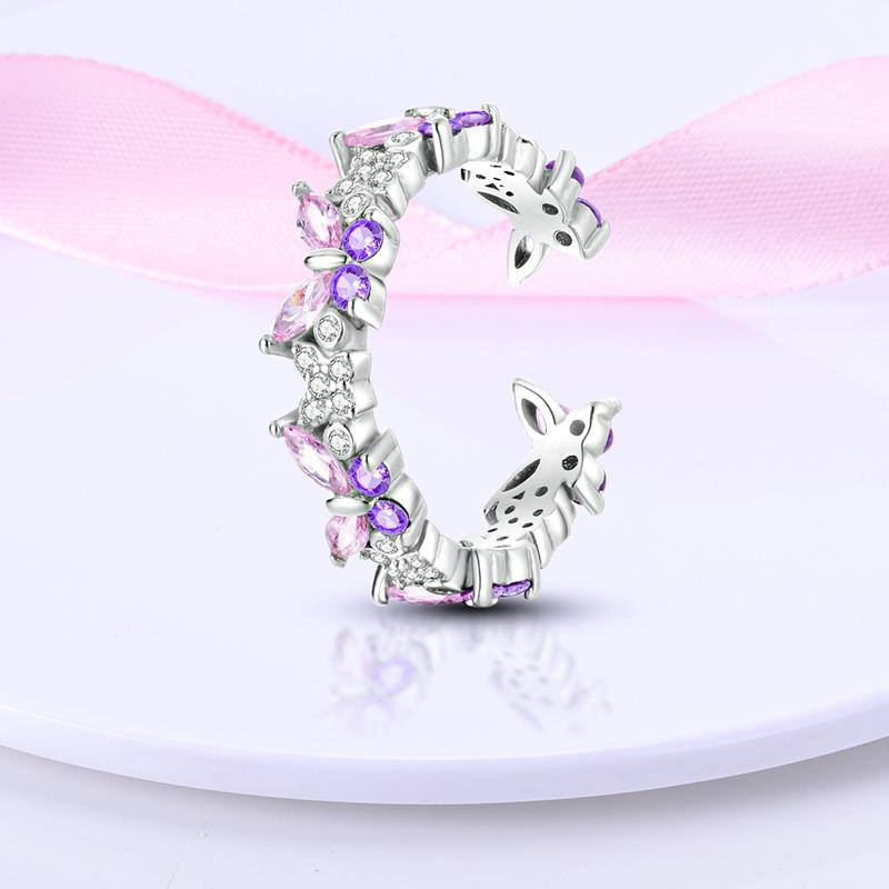 Real 925 Silver Plate Colorful Dragonfly Butterfly Cubic Zircon Rings For Women Wedding Engagement Birthday Jewelry Gift