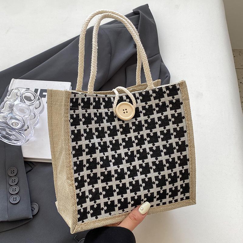 

Летняя новая льняная сумка для женщин, которые ходят на работу с сумкой-ланч-боксом Bento, модная сумка для переноски из льна, маленькая сумка для переноски