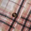 Frauen Lose Top Plaid Farbe Block Langarm Casual Damen Bluse Mantel Hemd Jacke