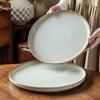 Teller Haushalt Retro Stil Essteller Keramikteller Geschirr Premium Pastateller Restaurant Kommerzielles Catering Runder Teller