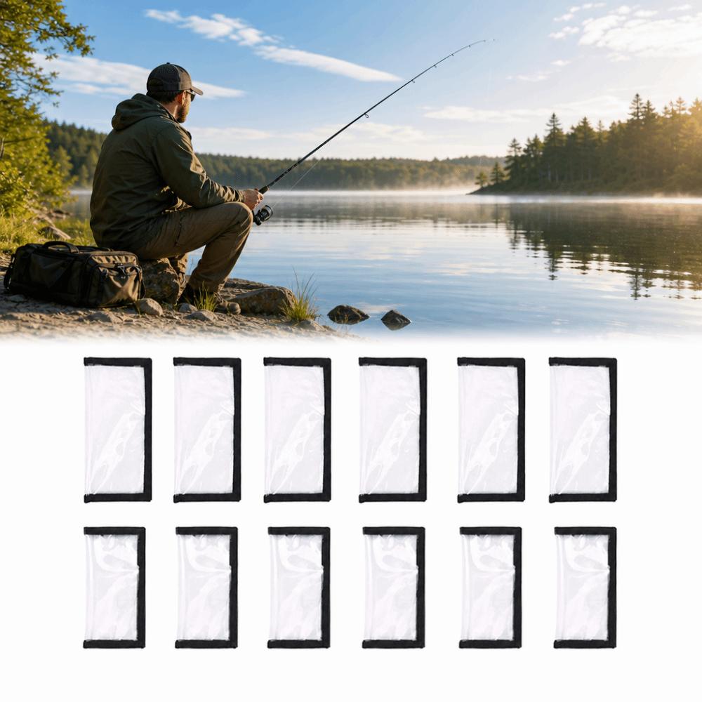 12PCS Water-Resistance Bait Storage Protector Clear Fishing Bait Wraps  Saltwater Fishing