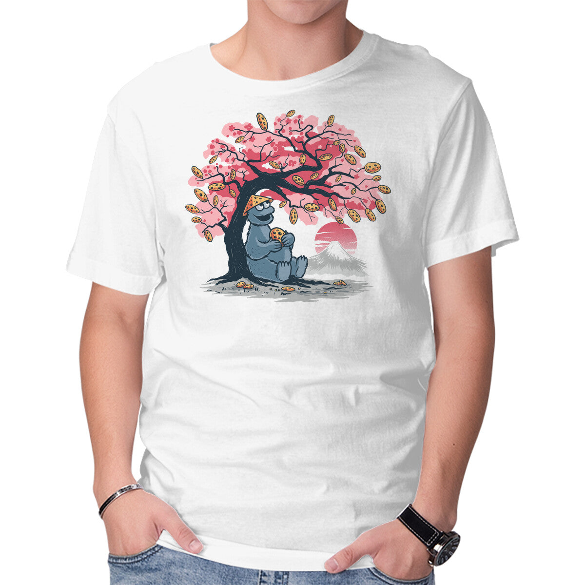 Unisex Crew Neck T-Shirt Cookie Blossom Graphic Short Sleeve Casual Tee XXL