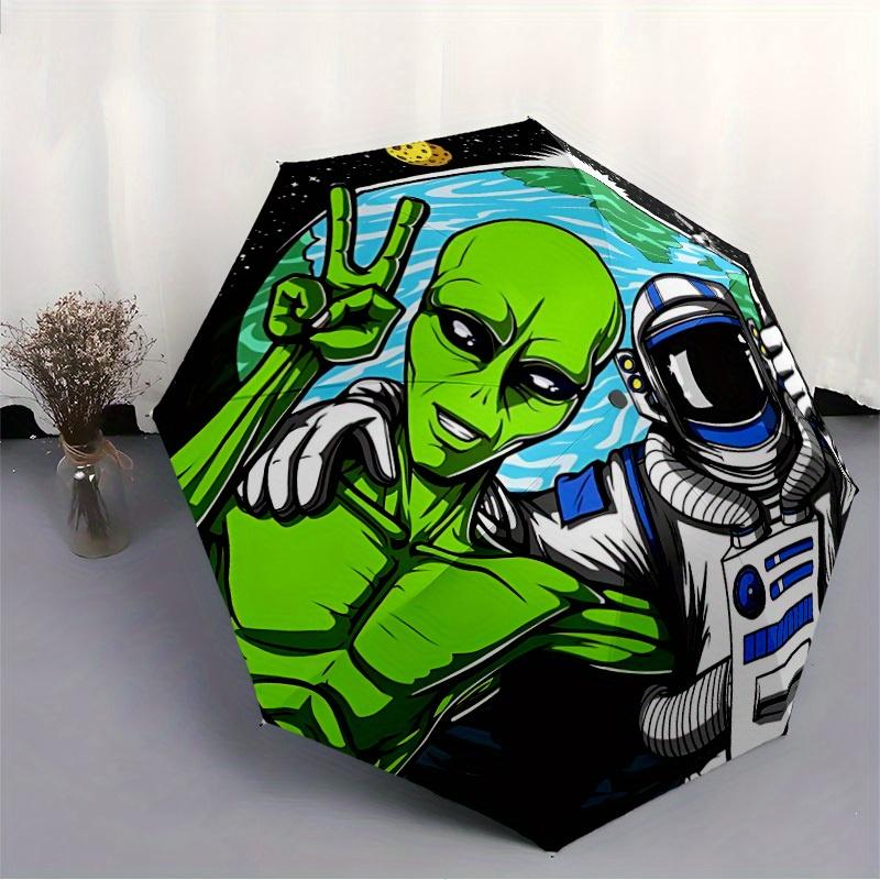 1pc Alien Space Adventure Automatic Open/Close Umbrella, Portable Folding umbrella for Everyday Use yy250826008