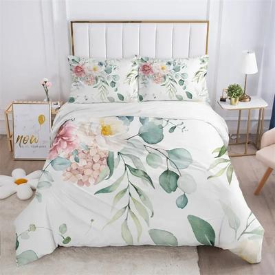 Rustikaler Blume Weißer Baum Blätter Floral Bequeme Bettbezug Kissenbezug Bettwäsche Set Kinder Schlafzimmer Dekoration Heimtextilien