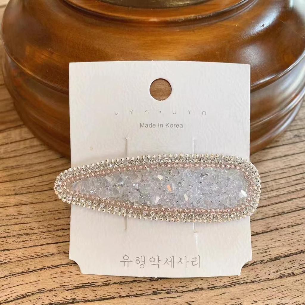Korean Rhinestone Diamond-Edge Hairpin for Women: Stylish One-Word Clip for Bangs and Side Hair