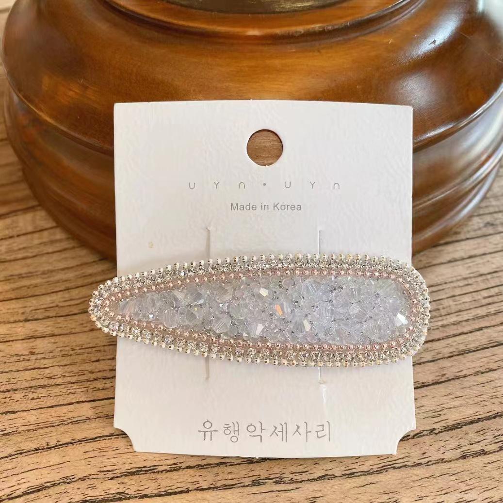 

Корейская заколка для волос со стразами и бриллиантовой огранкой для женщин: Стильная односложная заколка для челки и боковых волос