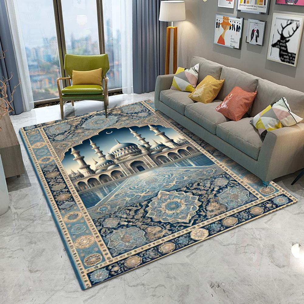 

Retro Europe Persia Style Castle Carpet Living Room Sofa Bedroom Study Kitchen Entrance Door Mat Non-slip Luxury Home Decor Rug 50x80cm