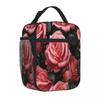 Bestselling Pink Roses Pattern Light Luxury Thermal Lunch Bag Elementary School Insulated Lunch Bag