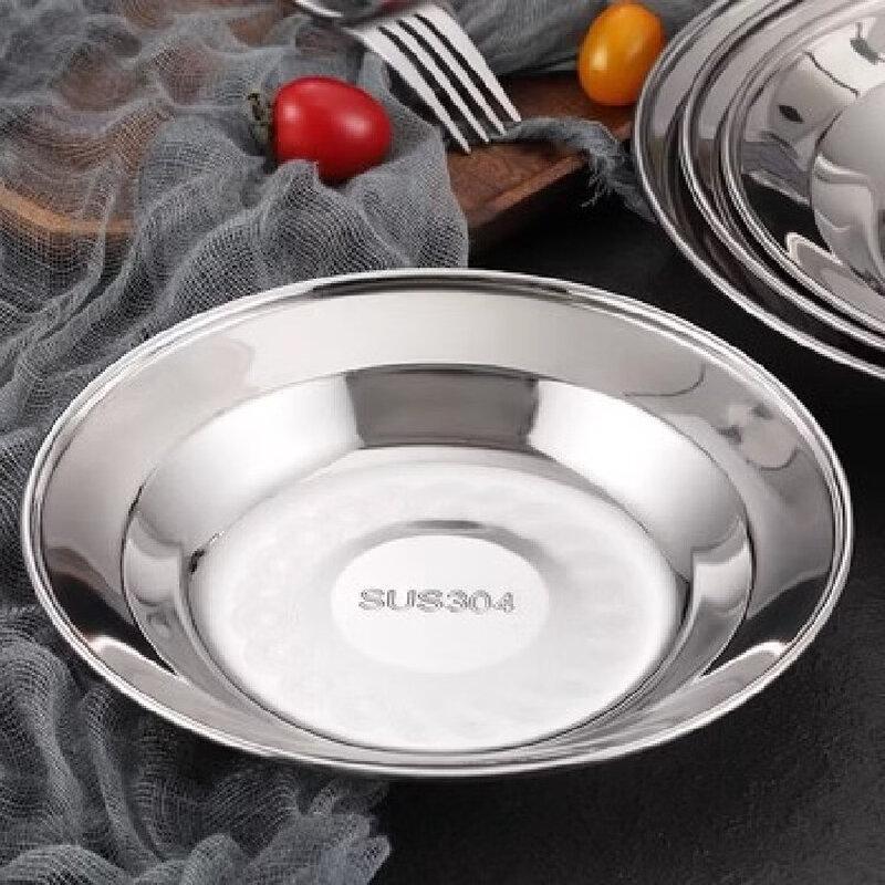 Jinjinlin 304 Stainless Steel Round Dinner Plates (Set of 2)