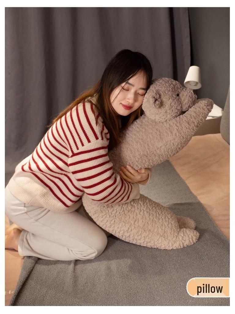 Roztomilý kreslený králík Válcový polštář na tělo - Plyšová opěrka zad a podpora pro spaní pro ženy