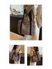 Leopard Print Canvas Tote: Large Capacity Autumn Shoulder Bag for Women, Versatile for College and Commute.
