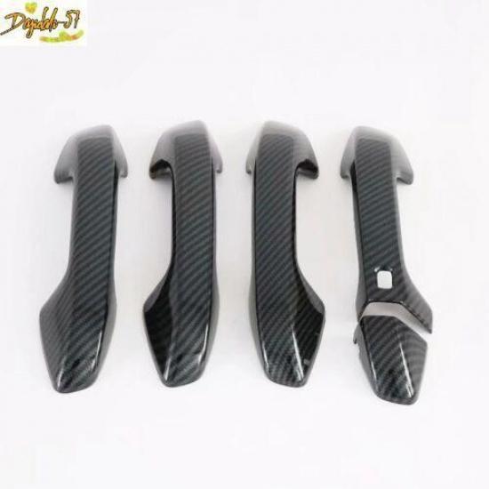 Carbon Fiber Look Outside Door Handle Trim Cover Fits For Kia Forte/K3 -