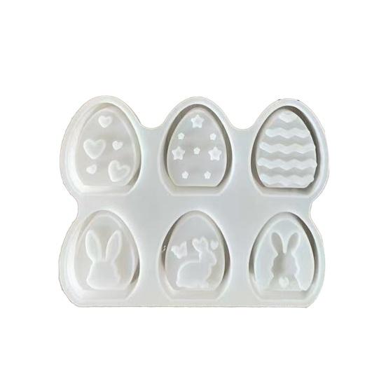Easter Bunny Silicone Mold Set 6-Cavity DIY Easter Crafts Mold Easy Release Reusable Resin Candle Making
