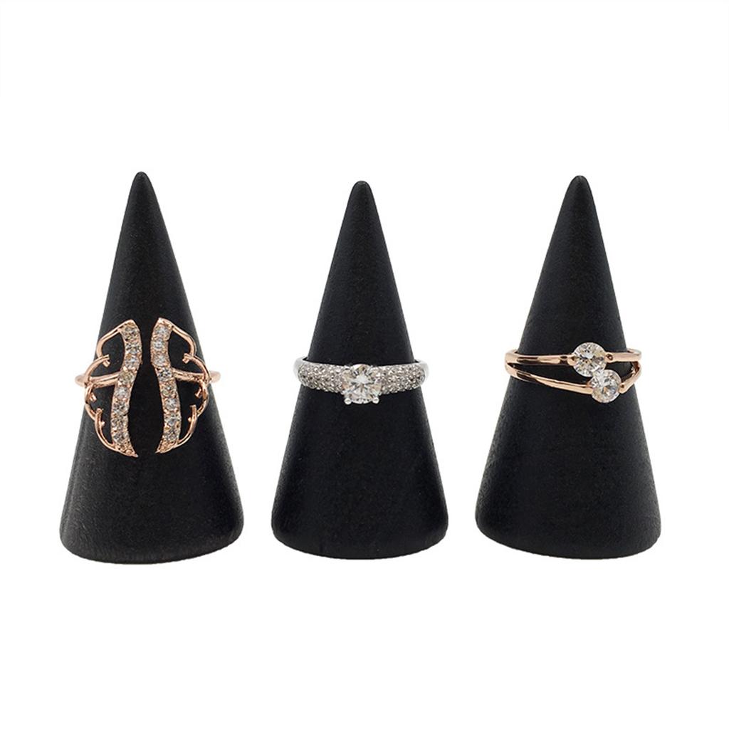 5Pcs Cone Shape Rings Holders Display Stands Single Finger Rings Showcase Stand