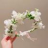 1PC Fairy Wreath Photography Props Headdress Bohemian Style Ribbon Headband Forest Series Headpiece Floral Wreath