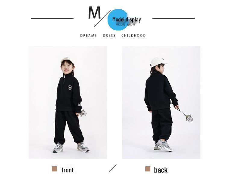 Chlapecká trendy fleecová sportovní souprava - Podzim/Zima 2025: Silná Teplá Dvoudílná Mikina a Tepláky