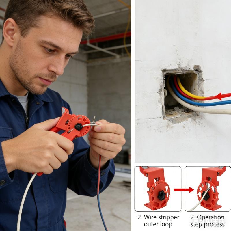 3PCS Handheld Adjustable Wire Stripper Manual Quick Cable Stripping Tool for Rubber Sheath Removal Electrician Repair