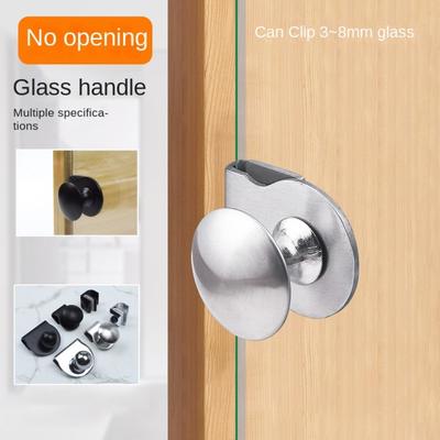 2PCS Metal Glass Door Handle No Drilling Cabinet Drawer Pull New Glass Clamp  Showcase